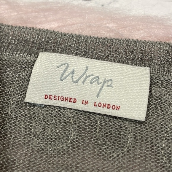 WRAP London Linen Embroidered Ruffle Trim Gray Tunic - Picture 2 of 9